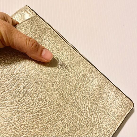 COACH Legacy Leather Gold Metallic iPad Clutch large 9x11.5 - Picture 7 of 12